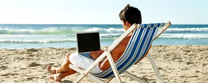 Laptop am Strand Laptop am Strand