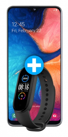Samsung Galaxy A20e + Mi Band